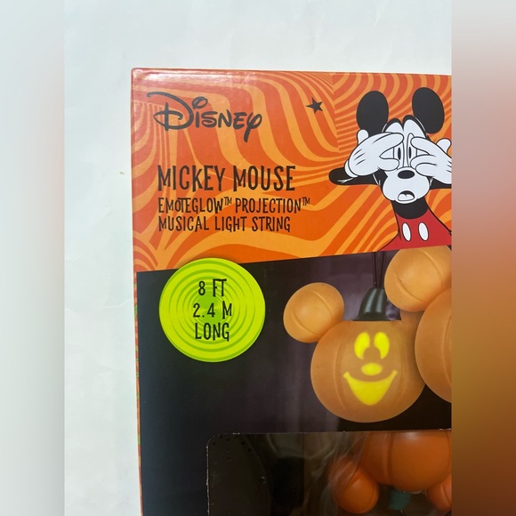 Disney Halloween Mickey Mouse Musical Projection String Lights 8 Ft Long 🎃🧡 - Picture 4 of 4
